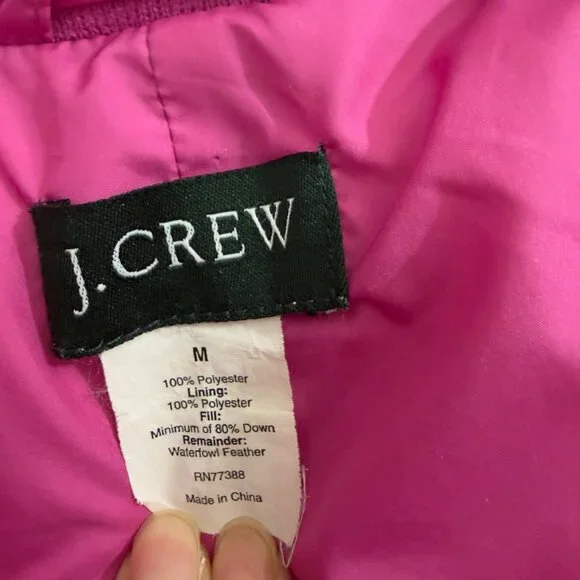 J.Crew Down Puffer Vest Purple /Magenta Size M Pre owned - Picture 5 of 16
